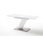 Stół rozkładany GALIA lakier biały połysk + szkło, dwa rozmiary