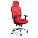 Fotel biurowy  dla wymagających WIKTOR czerwony