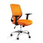 Fotel biurowy UM MIKROBI pomarańczowy