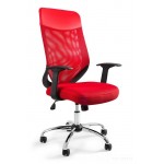 Fotel biurowy MIKROBI PLUS czerwony