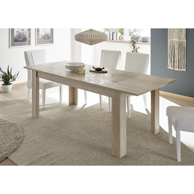 MIRON stół z wkładem dąb sonoma  137-185 / 90 / 79  cm
