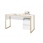 FAKIR biurko lakier biały mat + drewno dębowe 140/60/75 cm