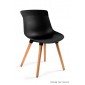 Krzesło MUZA czarne tworzywo + drewniane nogi