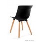 Krzesło MUZA czarne tworzywo + drewniane nogi