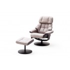LIMERYK  fotel + pufa relax tkanina jasnoszara 82/85/102 cm