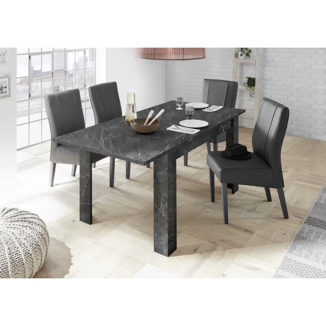 ICEBERG stół z wkładem laminat marmur antracyt 137-185/90/79 cm