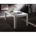 ICEBERG stół z wkładem lakier biały wysoki połysk 137-185/90/79 cm