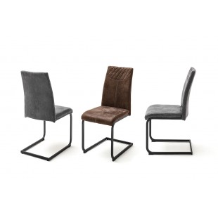 ASTRA krzesło płoza lakier czarny mat, dwa kolory tkaniny
