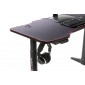 REJS 4 biurko gamingowe regulowane w optyce karbonu blat 140/65 cm