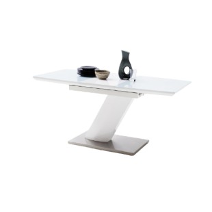 Stół rozkładany GALIA lak biały połysk + szkło 120/160 140/180cm