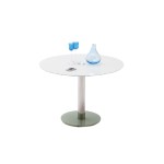FALKON stół ze szklanym blatem biały/taupe 100 cm