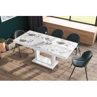 KWADRA stół rozkładany marmur120-170/75/80 cm